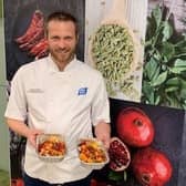 Moy Park Development Chef, Steve Dallas, with some of the meals prepared by Moy Park’s culinary team. The company is donating almost a thousand meals a week to charities.