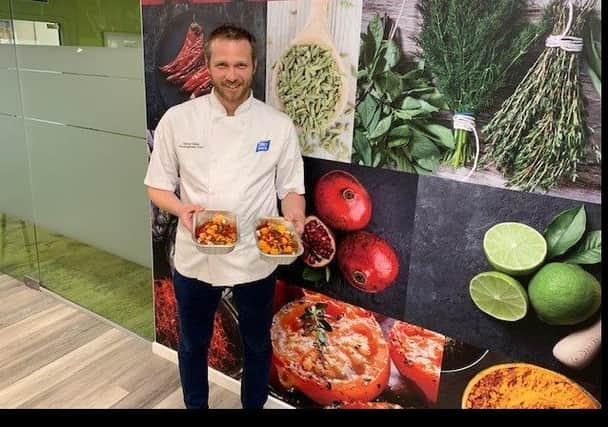 Moy Park Development Chef, Steve Dallas with some of the meals which are being distributed to those who need it most during the COVID-19 pandemic.