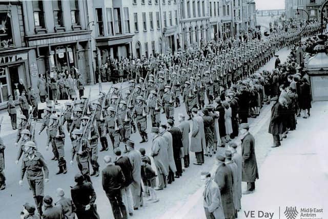 Home Guard parade, Carrickfergus, May13,1944. Photo courtesy of Carrickfergus Museum.