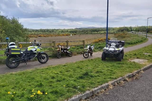 Police officers used a motorbike and quad during the operation.