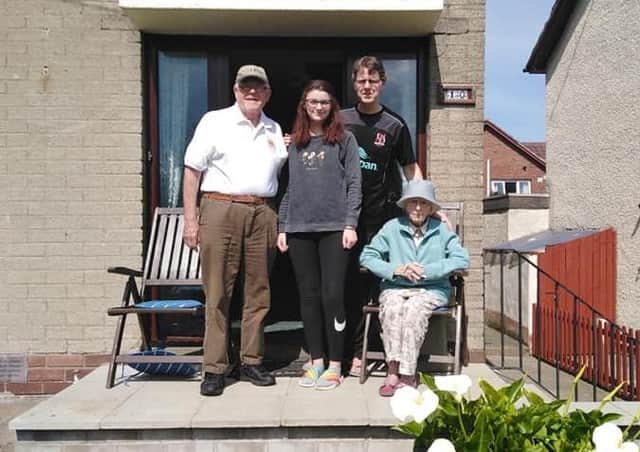 Retired DUP Councillor Billy Decourcy joined the celebrations with his family.
