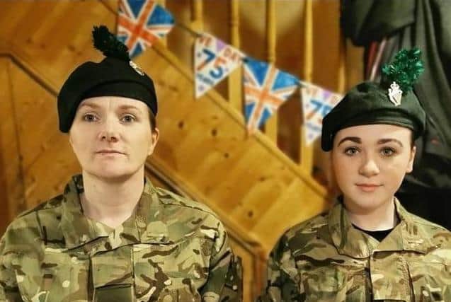 Sergeant Instructor Carla Sommerville and her daughter Cadet Samatha  Sommerville from Ballyclare Detachment.