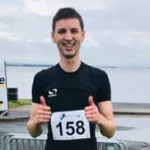 Paddy Gates pictured after completing the Triathlon at Ballyronan.