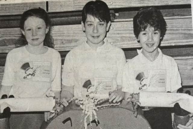 Roisin Scullion, Louise Agnew and Helen Etherson at the Smash the Ash event in the Seven Towers Leisure Centre.
1989