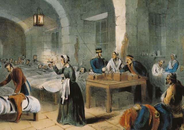 Florence Nightingale in the Military Hospital at Scutari, 1855. Image © National Army Museum.