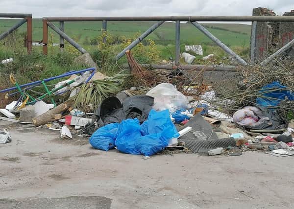 Some of the waste dumped in the Ballyutoag Road area. Pic by Heather Wilson.