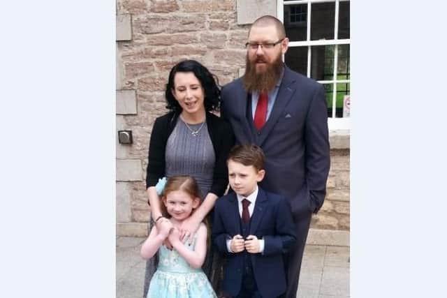 Zara and Timothy Wright with their two children Annabeth (6) and Noah (10).