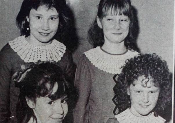 Members of the Betty Cahoon School of Dance who received awards at the Ballymena Festival - Leanne Beattie, Donna Kerr and (front) Emma Louise O'Lone and Julie Sherwin. 1989