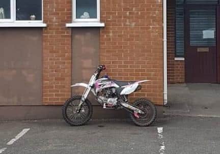 The motorbike was seized in Glengormley.