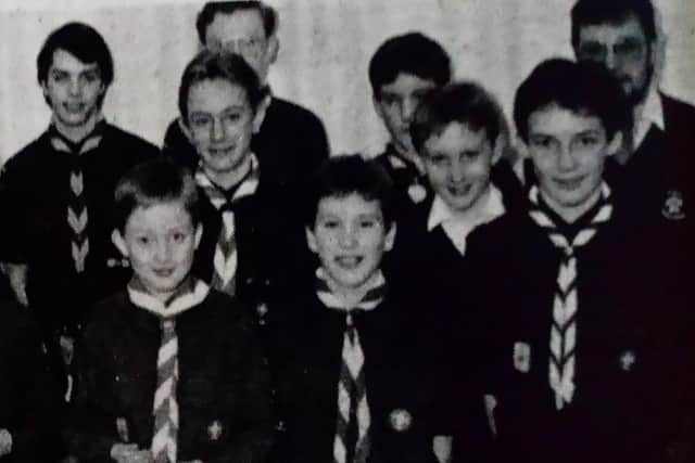A group of scouts who took part in the Mid-Antrim Scouts District Quiz. Included are teams from First Cullybackey, Hillmount Craigs, West Church and St. Columbas.
1989