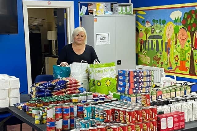 North Ulster Act initiative ladies' volunteer, Tanya Smylie, who mans the Foodbank each week.
