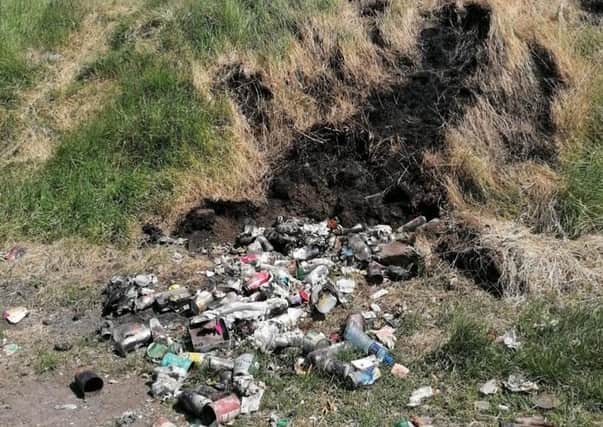 Rubbish was set on fire in the Mallusk area. Pic by Heather Wilson.