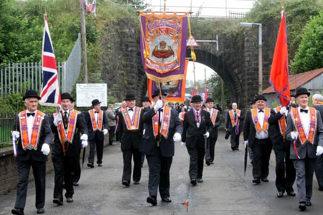 Leading the Twelfth parade in Ballymena. BT29-234AC