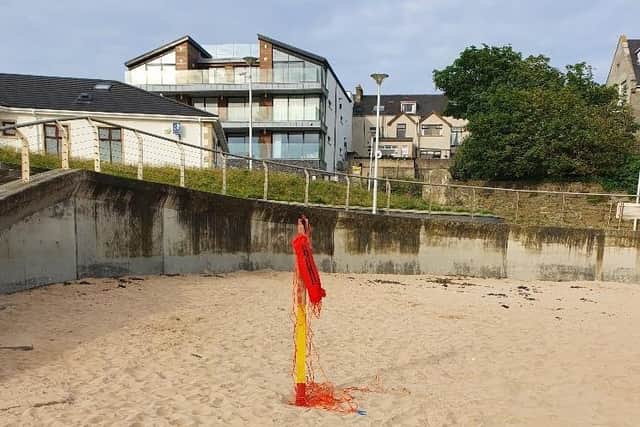 Damaged lifelines were discovered at East Strand Beach earlier this week