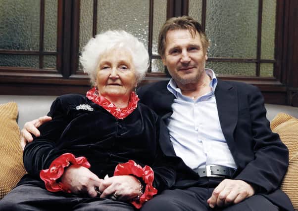 Press Eye - Belfast - Northern Ireland - 7th June 2020 - 

File photo taken in 2013 of Liam Neeson with his mother Kitty Neeson in the mayors parlour at the Braid Arts Centre & Town Hall, Ballymena after the globally acclaimed movie star was awarded the Honorary Freedom of the Borough.

It has been reported that Mrs Neeson as passed away on Saturday.

Photo by Kelvin Boyes / Press Eye.