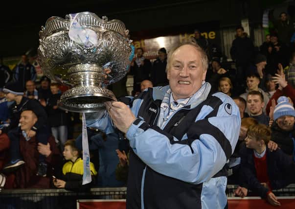 Ballymena United chairman John Taggart , with the League Cup in 2017. Pic by PressEye Ltd.
