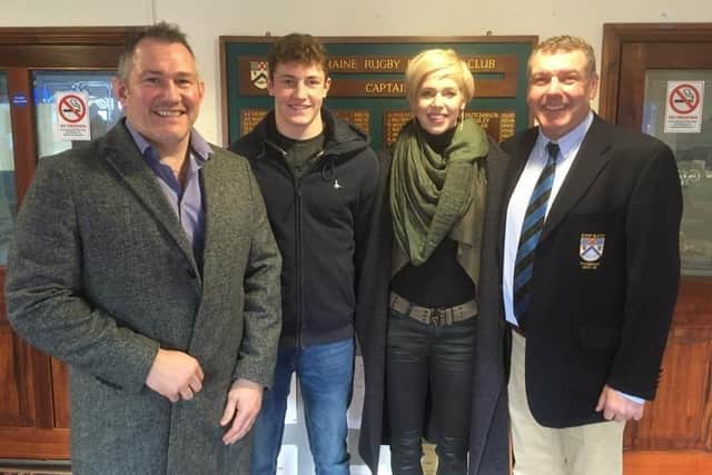 Andrew with son Tom and wife Louise