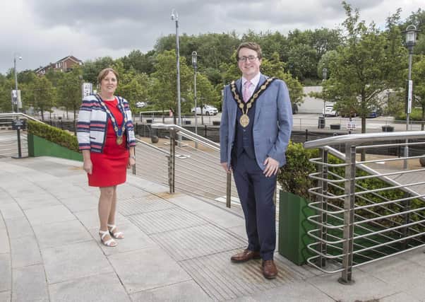 Pictured are the new Right Worshipful the Mayor of Lisburn & Castlereagh City Council, Councillor Nicholas Trimble and the new Deputy Mayor, Councillor Jenny Palmer.