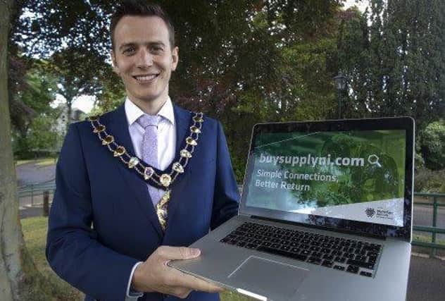 The Mayor of Mid and East Antrim Borough Council, Cllr Peter Johnston, encourages buyers and suppliers to register with BuySupplyNI.com