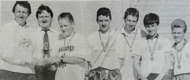The Carrick Santos Team who won the Senior Section at the Reebok Five-a-Side competition in Carrick Leisure Centre and now go forward to the Regional Finals.
1991