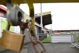 Crusaders Football Club's Seaview ground following the introduction of lockdown in March. Pic by Pacemaker.