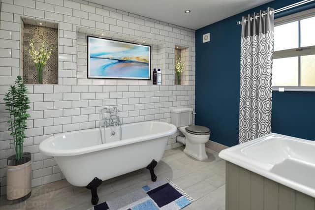 Large family bathroom with a linen cupboard
*NB Images used for illustration purposes only
