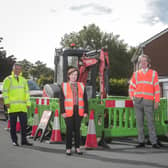 Pictured from left - Michael McKinstry (Group Chief Executive at Phoenix Natural Gas), Economy Minister Diane Dodds, Michael Scott (Managing Director, firmus energy) and Darren Young (Head of Business Development, SGN Natural Gas).