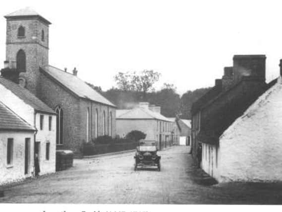 An old photograph of Ballynure taken from James Campbell of Ballynure: A Weaver Poet by Richard Gwynallen from The Kitchen Table - A family history website edited by Richard Gwynallen