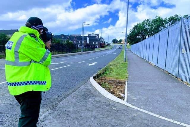 Police carried out speed checks in Mallusk.