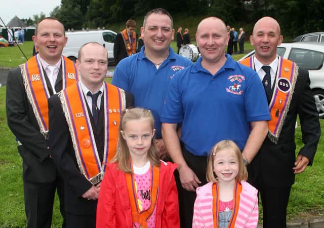 Members of Connor LOL 555 at the Twelfth in Ballymena. BT29-218AC