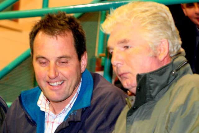 Packie Donnelly and JP McFadden at the club’s show and sale at Ballymena in October 2008