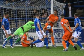 Coleraine and Glenavon battle towards a scoreless draw at The Showgrounds. Pic by PressEye Ltd.