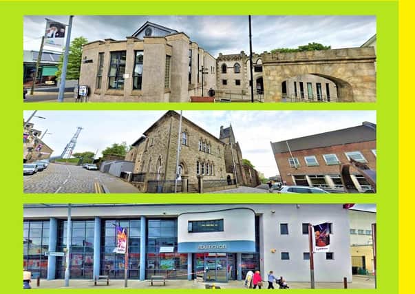 The three buildings to be lit up: The Bridewell, Ranfurly House, and Burnavon
