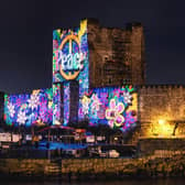 The walls of Carrickfergus Castle will act as a projection screen for a stunning Centenary Lumiere on October 30.  Photo credit: Stephen Henderson (Twitter @social_stephen)