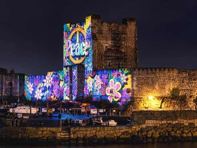 The walls of Carrickfergus Castle will act as a projection screen for a stunning Centenary Lumiere on October 30. Photo credit: Stephen Henderson (Twitter @social_stephen)