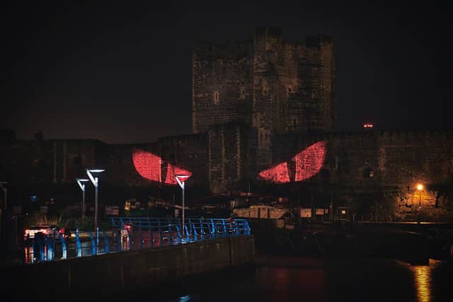 The films will be displayed on the walls of the castle using a technique known as projection mapping.  Photo credit: Stephen Henderson (Twitter @social_stephen)