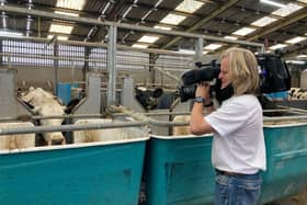 UTV cameraman John Vennard filming for the Up Close Climate programme