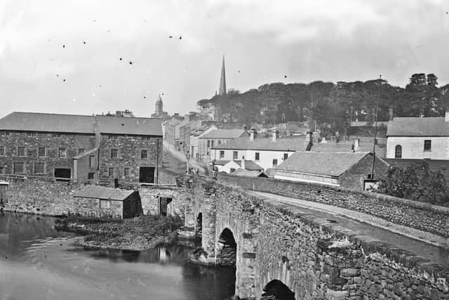Bridge Street Lisburn captured by photographer French, Robert, 1841-1917