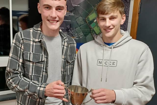 Jacob Scarlett and Peter Gillespie were joint winners of the Roy Anderson Cup for Most Improved Player of the Year.