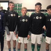 Newtownabbey's representation in this year's Victory Shield squad Callum Cowan, Theo McToal, Bobby Harvey, Cole Brannigan and Ryan Donnelly .