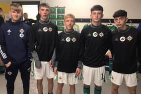 Newtownabbey's representation in this year's Victory Shield squad Callum Cowan, Theo McToal, Bobby Harvey, Cole Brannigan and Ryan Donnelly .