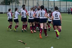Carrickfergus Grammar School players celebrate their dramatic victory.