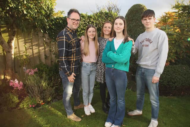 Lucy King (front) with (L-R) her dad Richard, sister Olivia, mum Nicola and brother Thomas