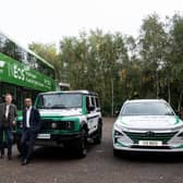 L-R: Wouter Bleukx, INOVYN Hydrogen Business Manager, Jo Bamford, Wrightbus and Ryze Hydrogen Executive Chairman, Geir Tuft, CEO INOVYN, and Buta Atwal, Ryze and Wrightbus CEO.