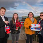 Helping to launch the Appeal in Northern Ireland are Helen Heaney (74), her daughter Jackie Heaney (44), granddaughter and grandson Holly (19) and Aaron Adair (13) – three generations of poppy collectors from the same  family
