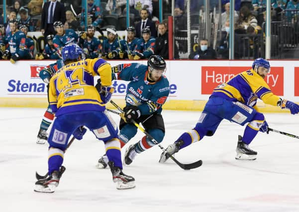 Belfast Giants’ Scott Conway in action against the Fife Flyers