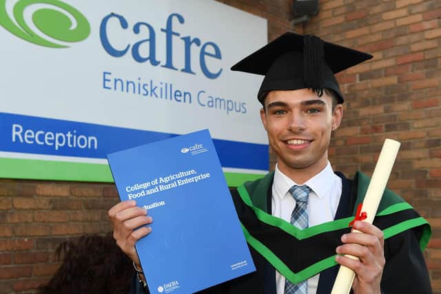 Adam Thompson from Ballyclare was presented with a Certificate of Higher Education in Equine Management, at CAFRE Enniskillen graduation celebration.