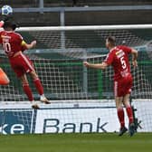 Portadown's  Lee Bonis scores to make it 2-2. Pic Colm Lenaghan/Pacemaker