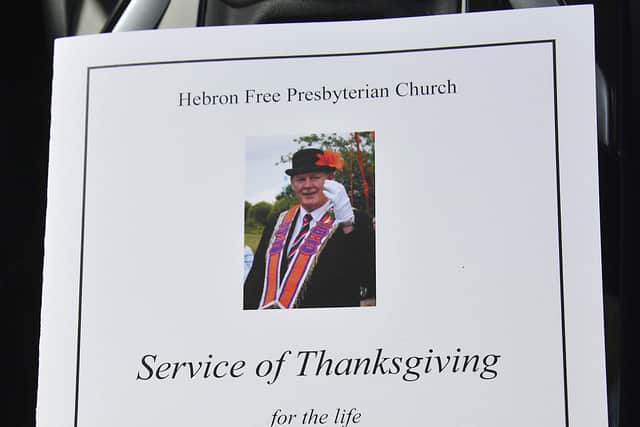Pacemaker Press 01-11-2021:  A Service of Thanksgiving was held on Monday in Hebron Free Presbyterian Church, Ballymoney for David Alexander Tweed, who died on October 28th 2021 as a result of a road traffic accident.
Picture By: Arthur Allison/Pacemaker Press.