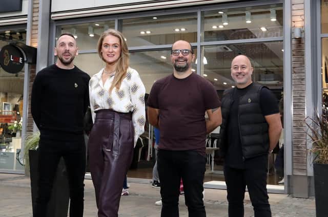 Rasoul Didarzadeh, Head of Retail and Sport, Jason Parry, Head of Retail Creative and Adam Anderson, Store Manager at LUKE 1977 pictured at the new store opening alongside Retail Operations Manager at The Boulevard, Pauline Tipping





 


Picture by Darren Kidd/PressEye